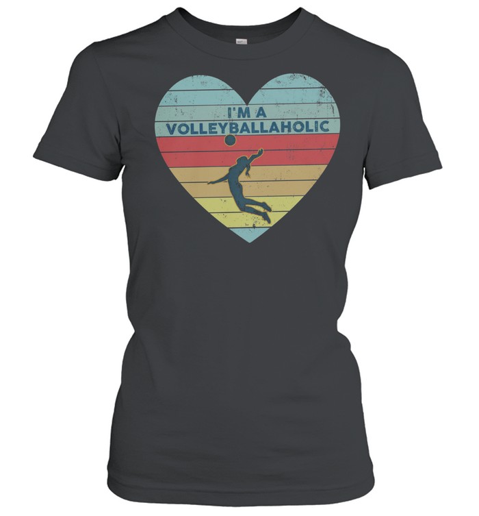 Heart Im a Volleyball Aholic vintage shirt Classic Women's T-shirt