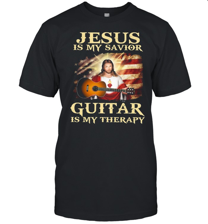 Jesus is my savior Guitar American flag shirt