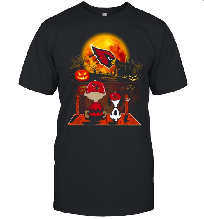 Snoopy and Charlie Brown Pumpkin Arizona Cardinals Halloween Moon shirt