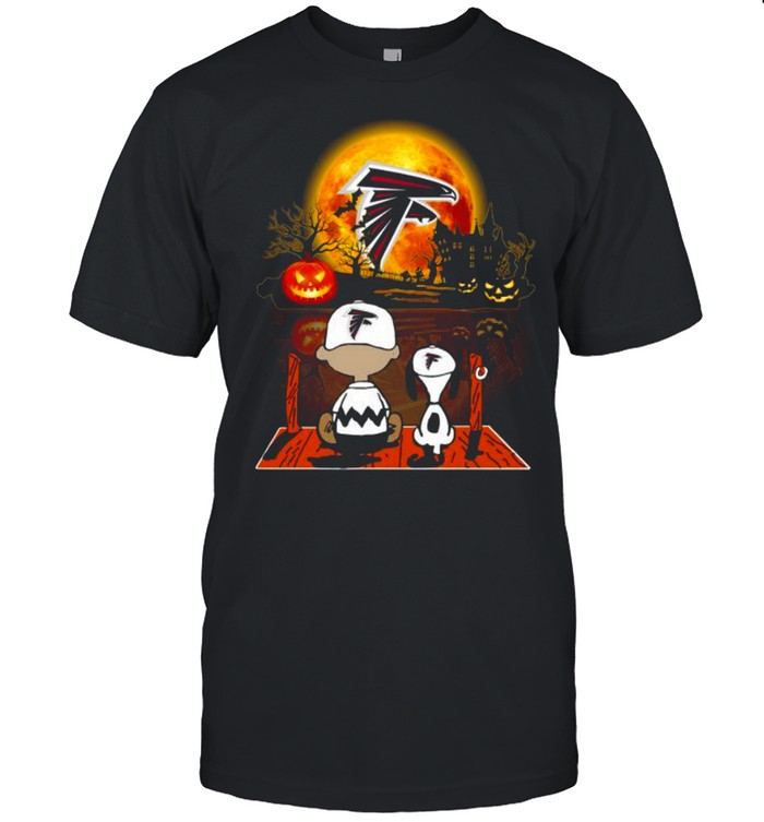 Snoopy and Charlie Brown Pumpkin Atlanta Falcons Halloween Moon shirt