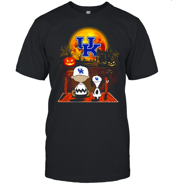 Snoopy and Charlie Brown Pumpkin Kentucky Wildcats Halloween Moon shirt