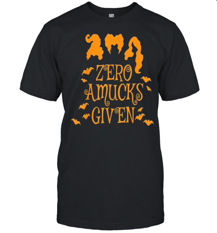 Zero Amucks Given Funny Amuck With Bat Halloween Witch shirt