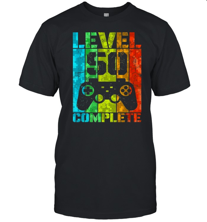 50th Birthday Man Gamer Level Complete 50 Years shirt