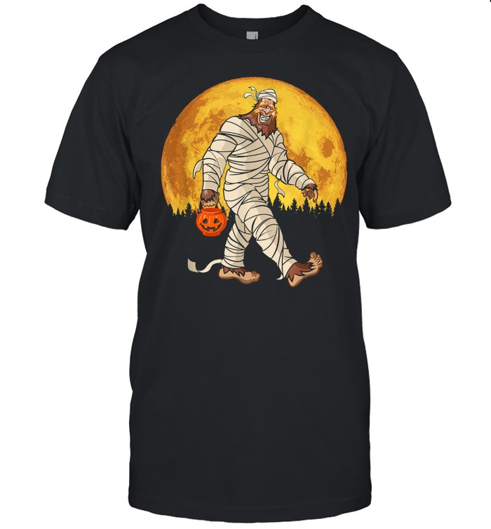 Bigfoot Mummy Costume Moon Halloween Sasquatch DOTD shirt