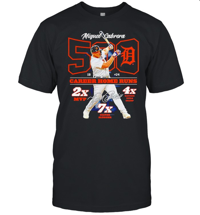 Miguel Cabrera 500 career home runs 2x MVP 4x batting title champ shirt