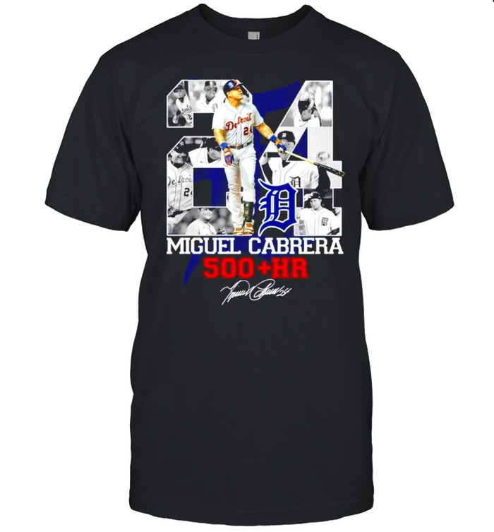 Tiger Detroit Miguel Cabrera 500 HR signature shirt