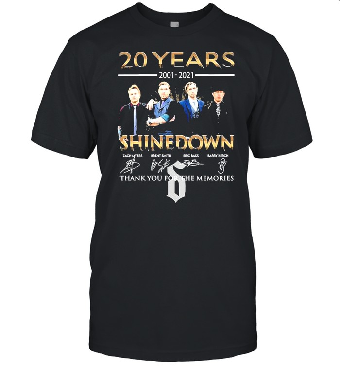 20 years 2001 shinedown thank you for the memories signatures shirt