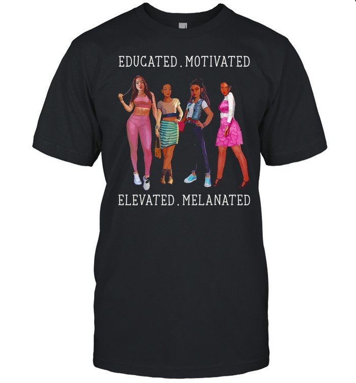 Educated Motivated Melanin African American Black Queen T-shirt
