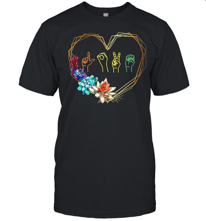 I Love You Hand Heart Asl American Sign Language T-shirt