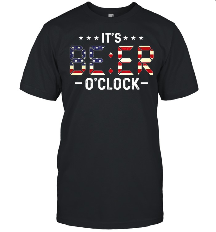It’s Beer O’Clock American Flag shirt Classic Men's T-shirt