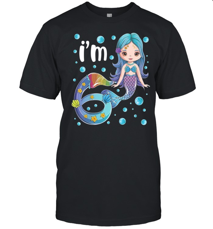 Kids Mermaid Birthday Girl 6 Years Old 6th Bday Family Matching shirt