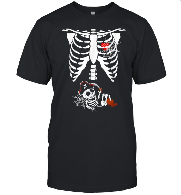 Pregnancy Pirate Baby Skeleton X ray Halloween Costume shirt