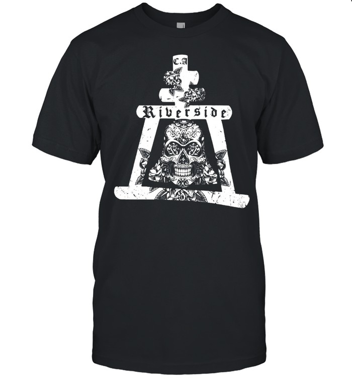 Riverside California Mission Bell Skull T-shirt