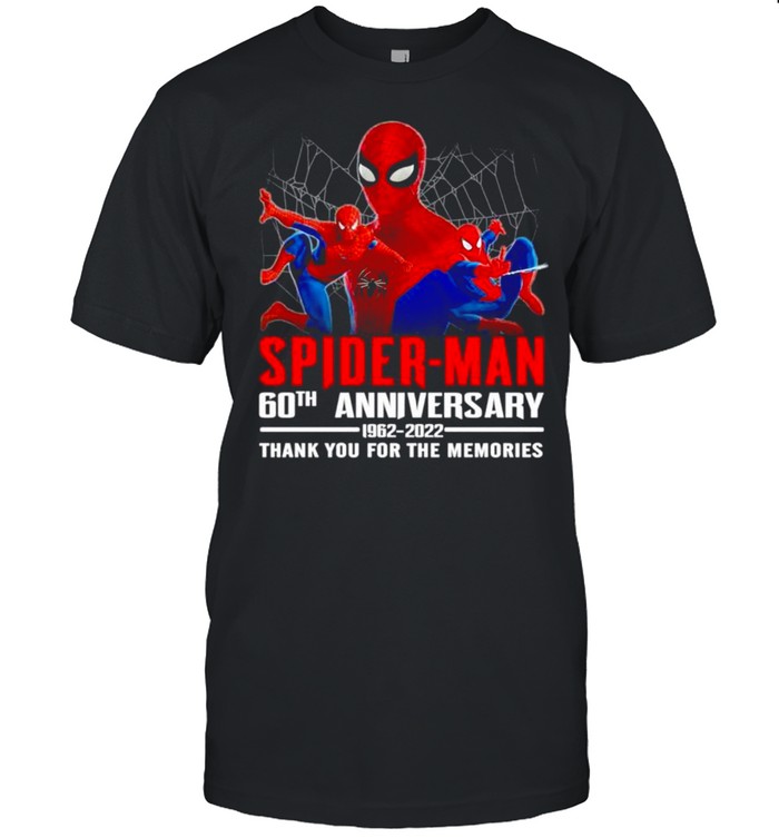 Spider Man 60th anniversary 1962-2022 thank you for the memories shirt