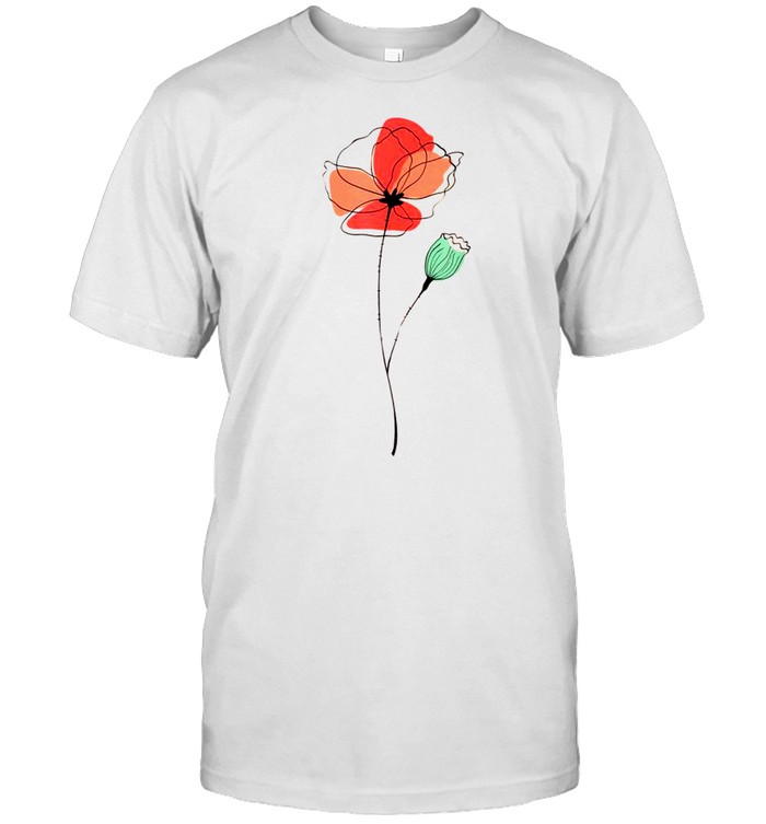 Red Poppy flower, Red Botanical Poppies, Poppy shirt