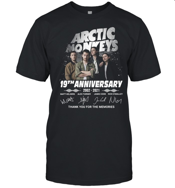 Arctic Monkeys 19th Anniversary 2002 2021 Signatures Thank You For The Memories Shirt