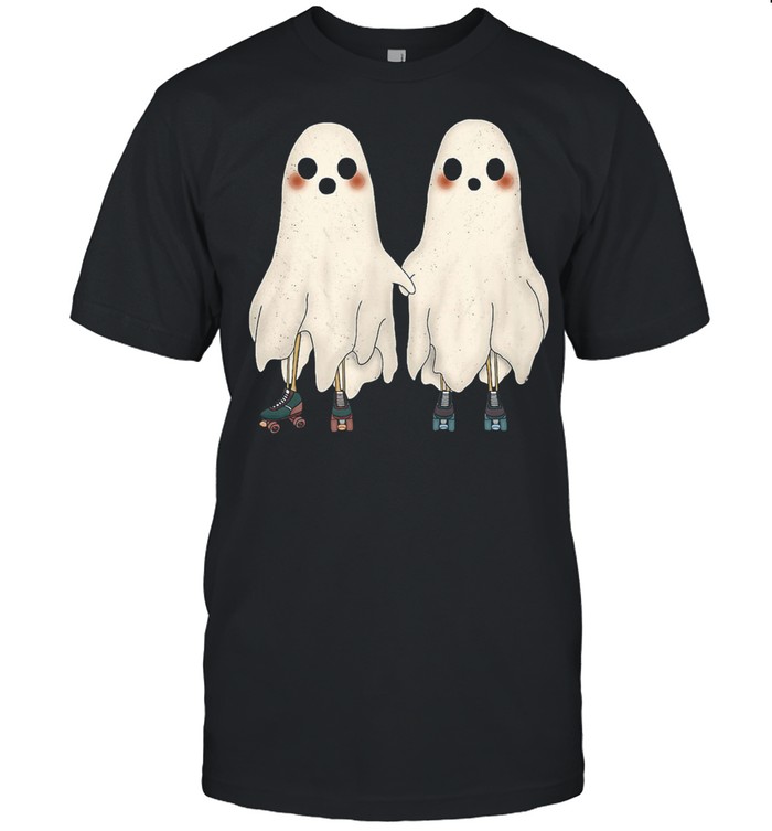 Spooky Ghost Cute Roller-Skating Ghost Couple Shirt