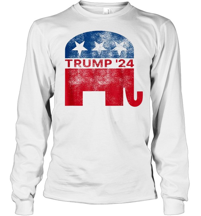 2024 Donald Trump Pro Republican Elephant Sign Faded Vintage shirt Long Sleeved T-shirt