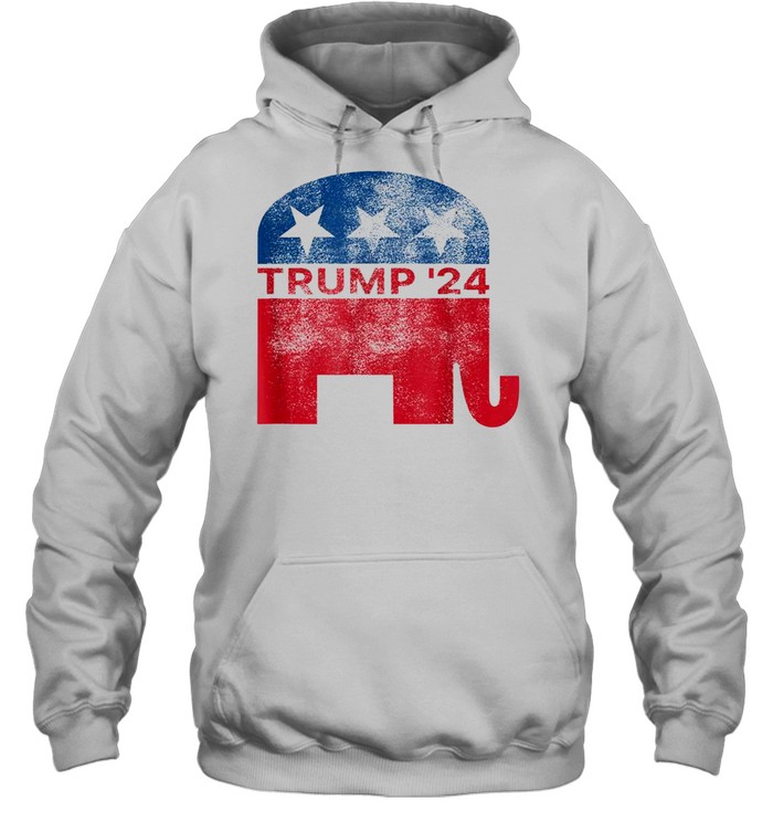 2024 Donald Trump Pro Republican Elephant Sign Faded Vintage shirt Unisex Hoodie