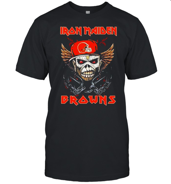 Hot Iron Maiden Skull Cleveland Browns Shirt