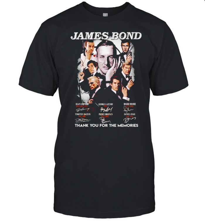 James Bond thank you for the memories signatures shirt