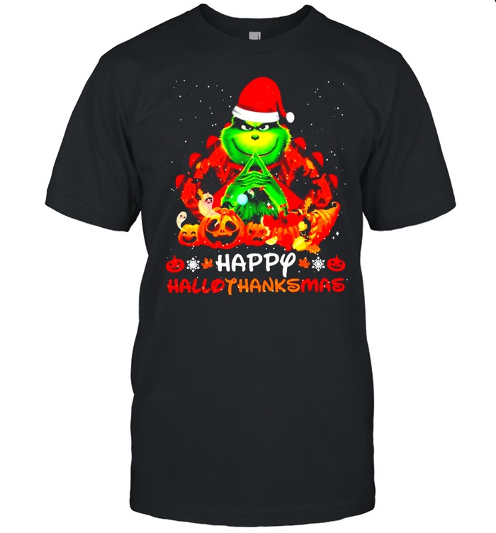 Santa Grinch Happy Hallothanksmas Halloween 2021 shirt