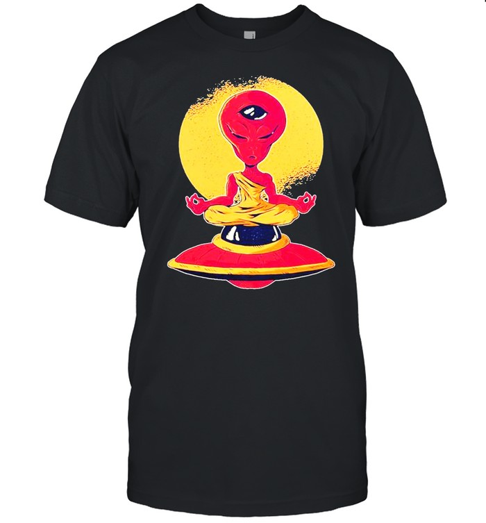 alien Yoga UFO Moon shirt