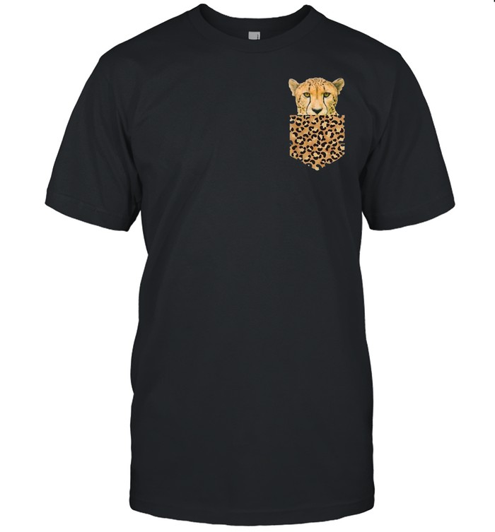 Leopard Print Pocket Cheetah Peeking Cool Animal shirt