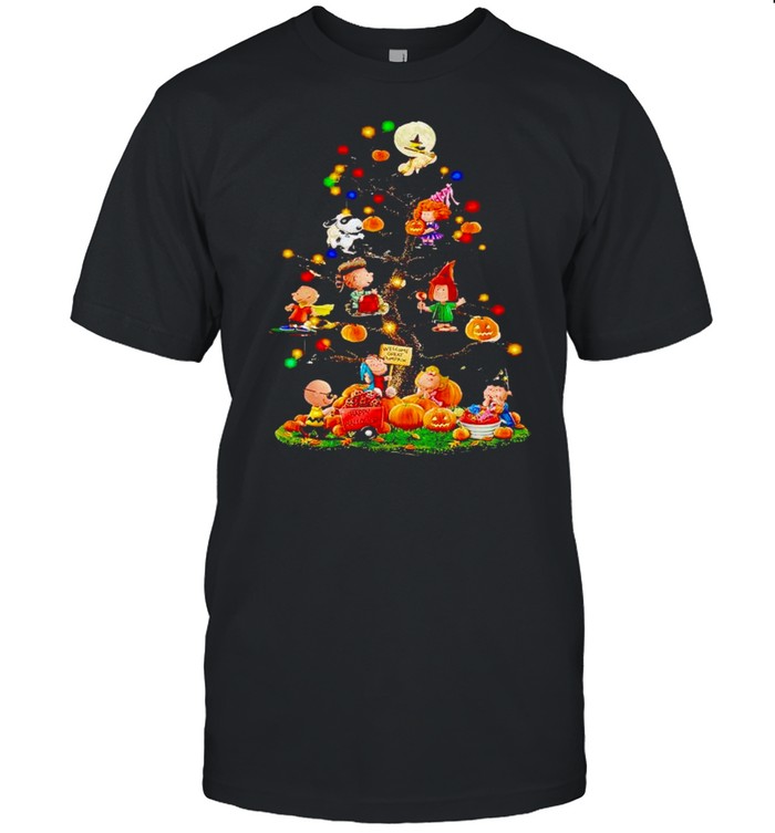 Peanuts characters Halloween tree welcome great pumpkin shirt