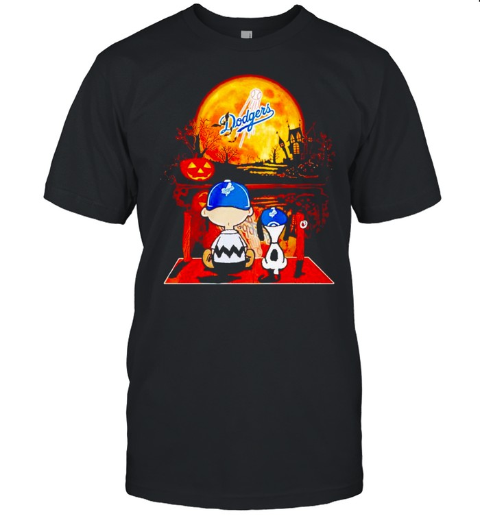 Snoopy And Charlie Brown Los Angeles Dodgers Happy Halloween Shirt