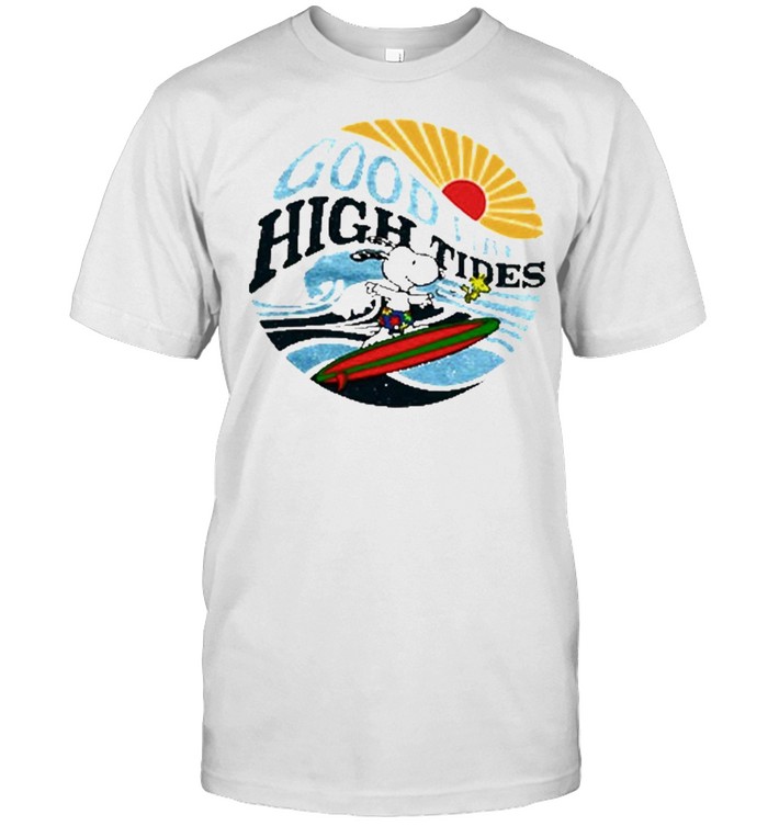 snoopy and Woodstock surf good vibes high tides shirt