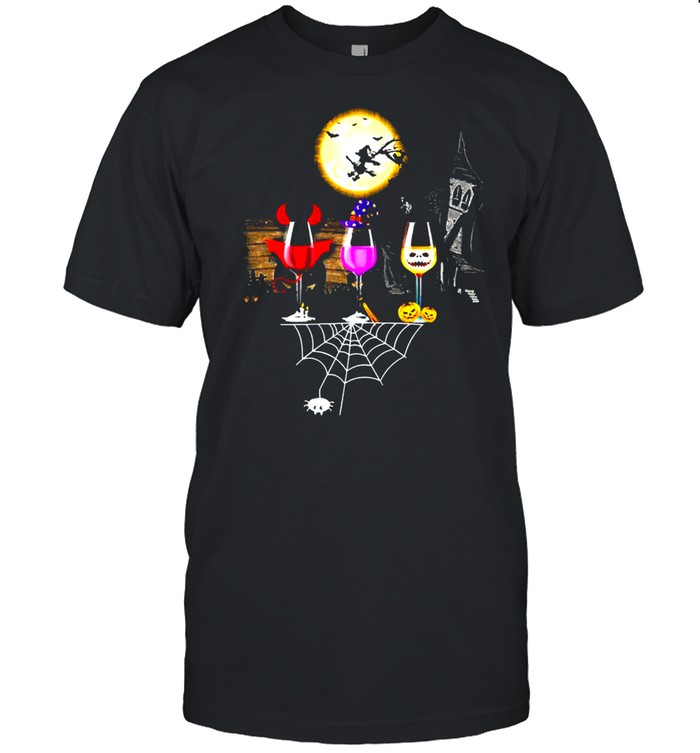 Trello Three Glasses Of Wines Halloween Shirt