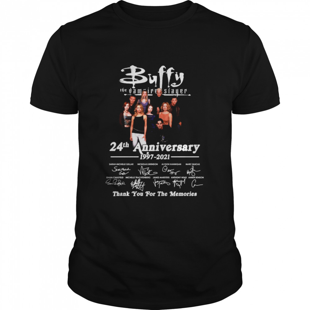 Buffy The Vampire Slayer 24th Anniversary 1997-2021 Signature Thank You For The Memories T-shirt