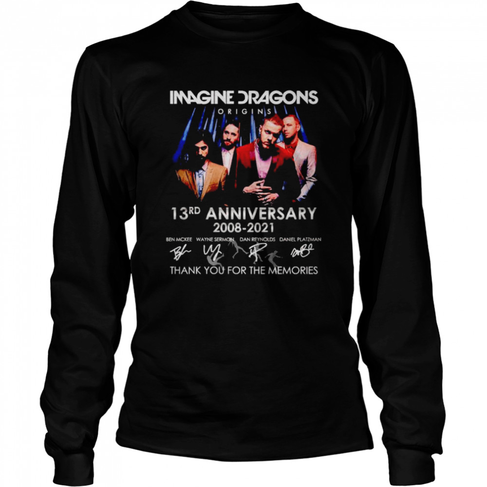 Imagine Dragons origins 13rd Anniversary 2008 2021 thank you for the memories shirt Long Sleeved T-shirt