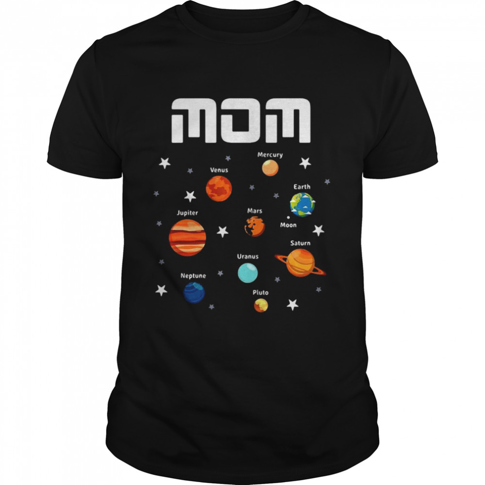 Outer Space Theme Mom Solar Planets T-shirt