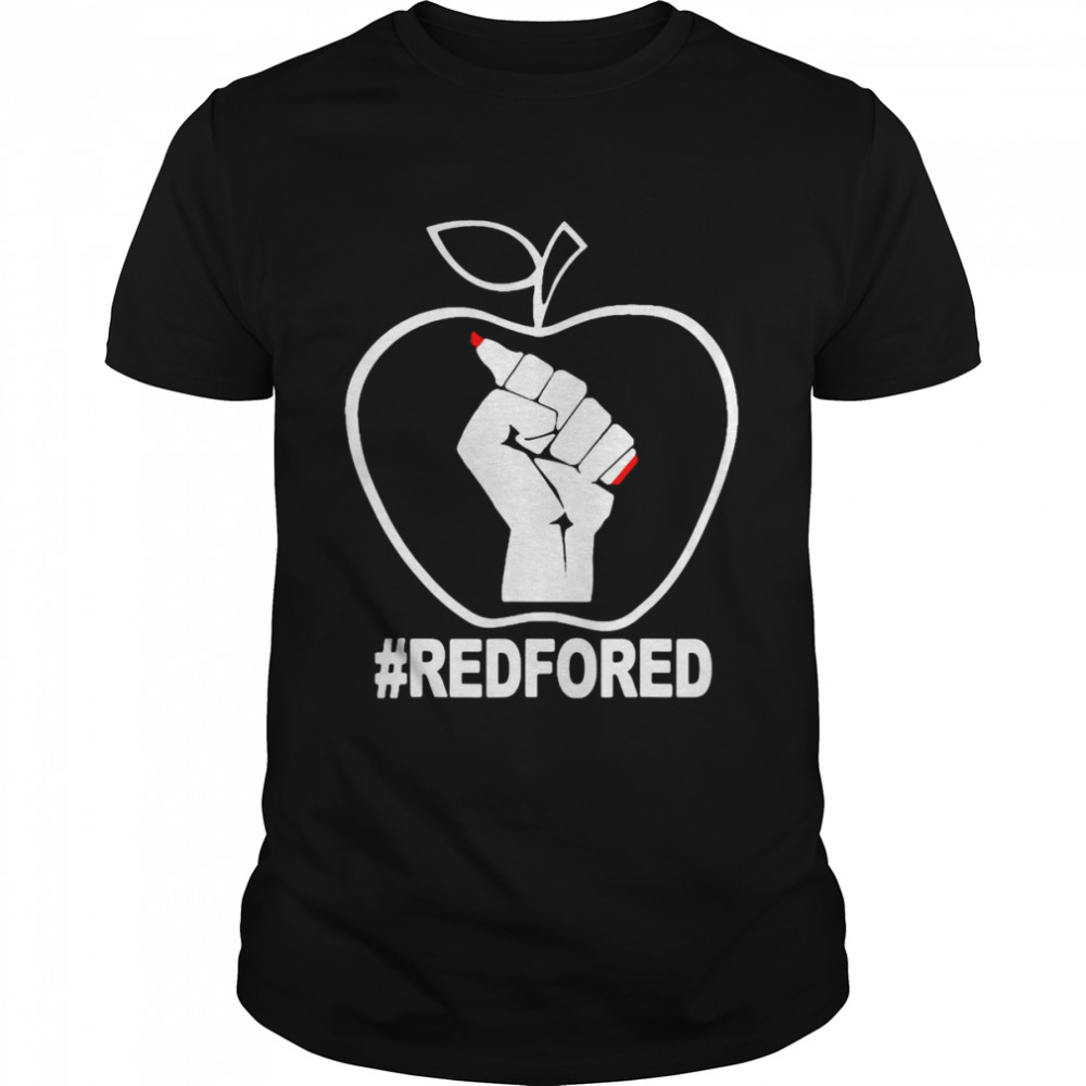 Support Public School Red For Ed Apple For Teacher T-shirt