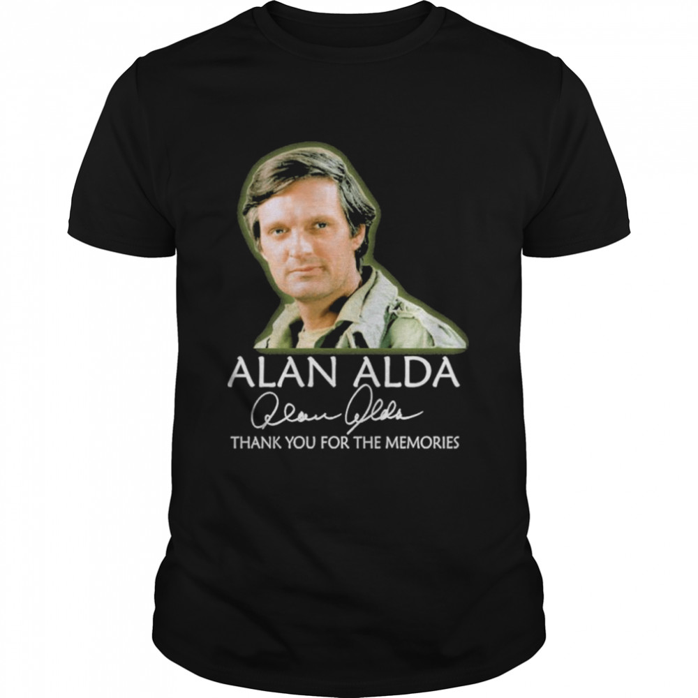 Alan Alda thank you for the memories signature shirt