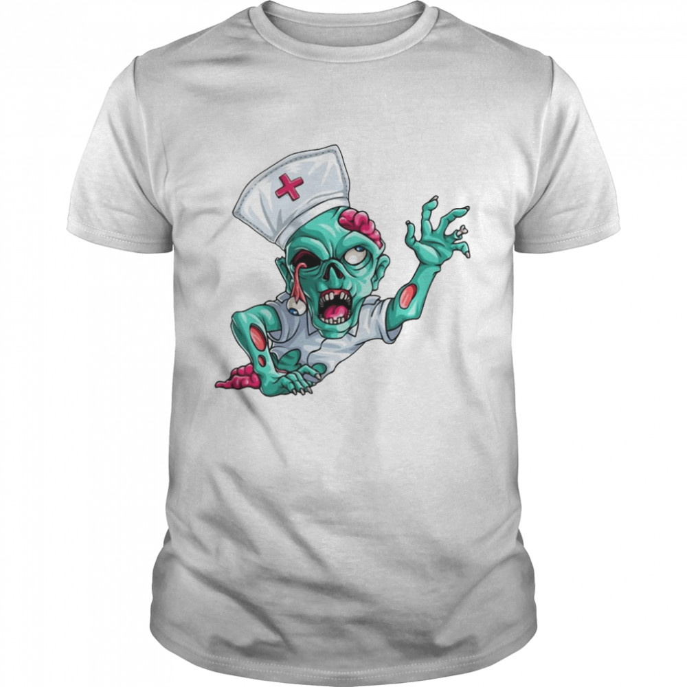 Zombie Nurse Funny Halloween Horror Scary T-shirt