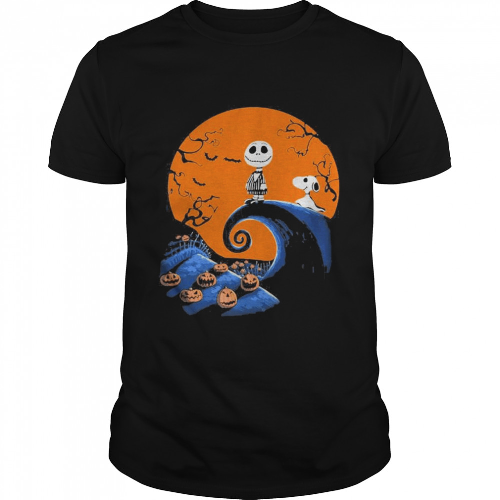 Snoopy and Leatherface pumpkin halloween shirt Classic Men's T-shirt