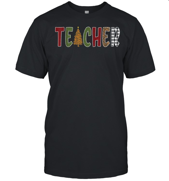 Teacher Buffalo Plaid Christmas Tree shirt
