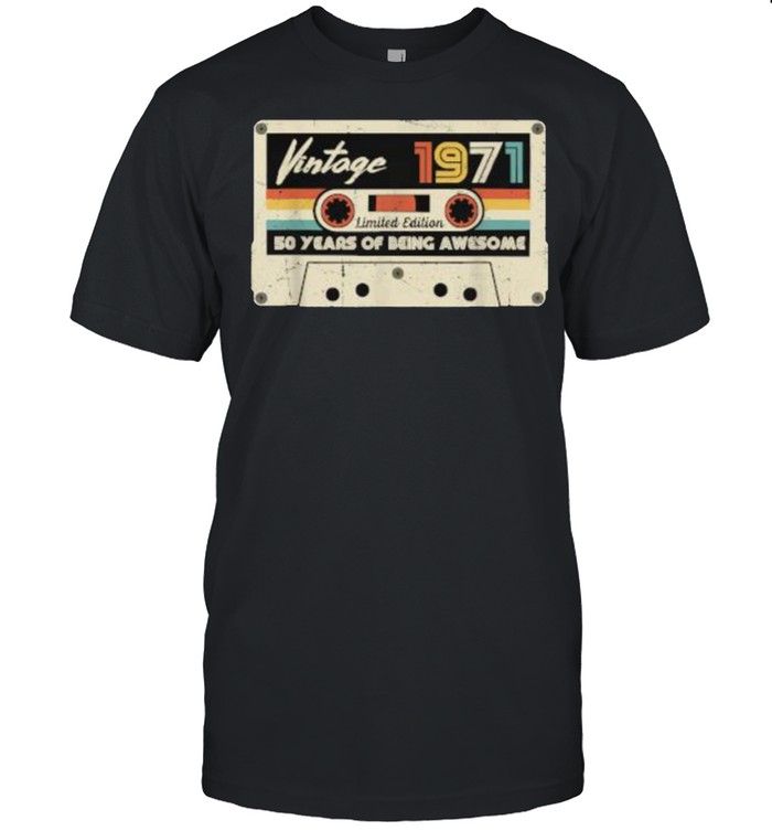 Vintage 1971 Retro Cassette 50th Birthday 50 Years Old T-Shirt