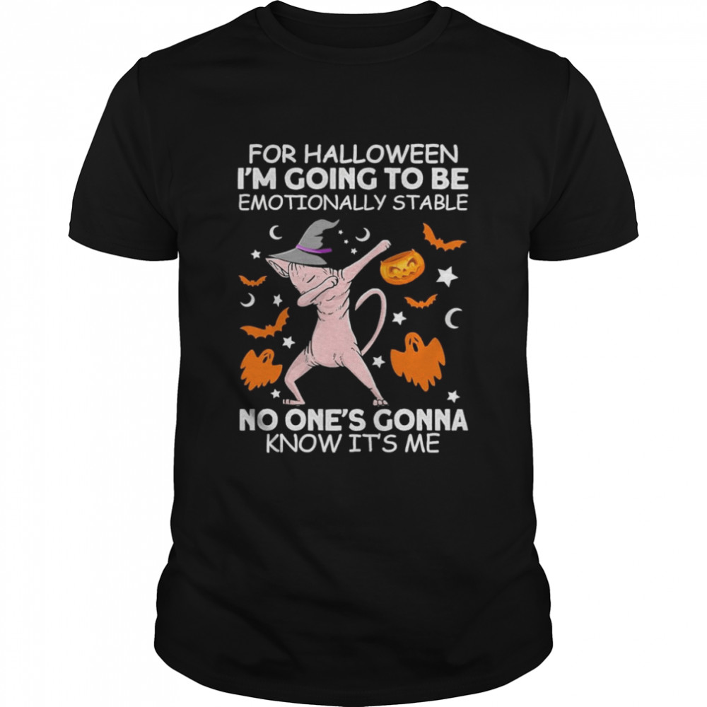 cat witch for halloween im going to be emotionally stable no ones gonna know its me shirt