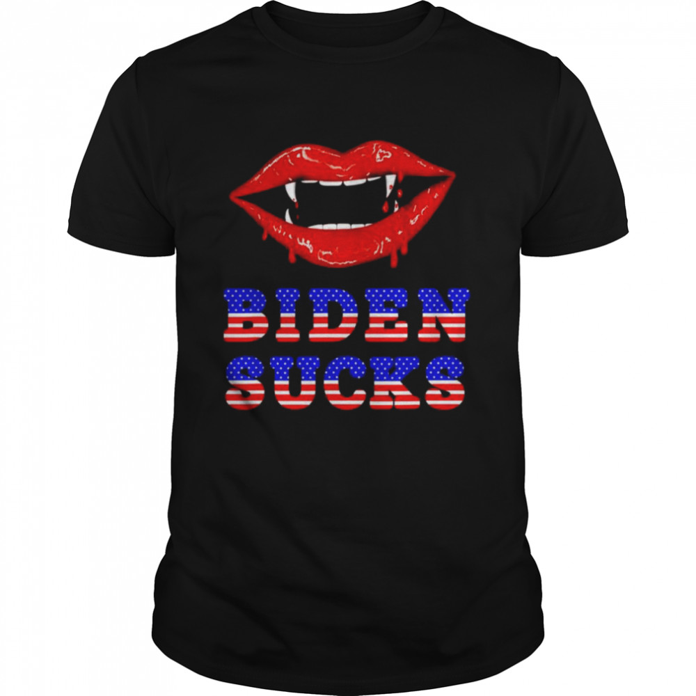 Lips blood Biden sucks shirt