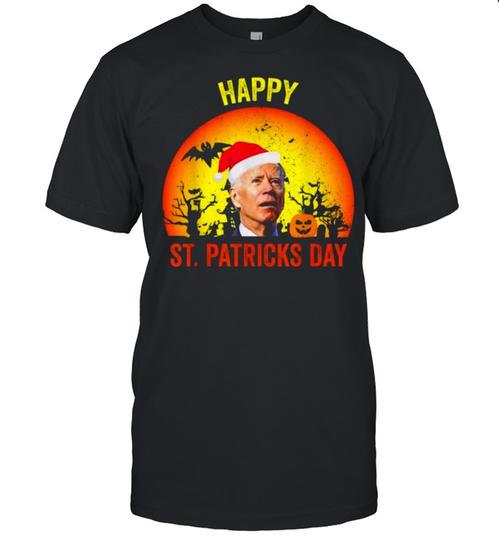 Anti Joe Biden Happy St Patrick Pumpkin Head Halloween Shirt