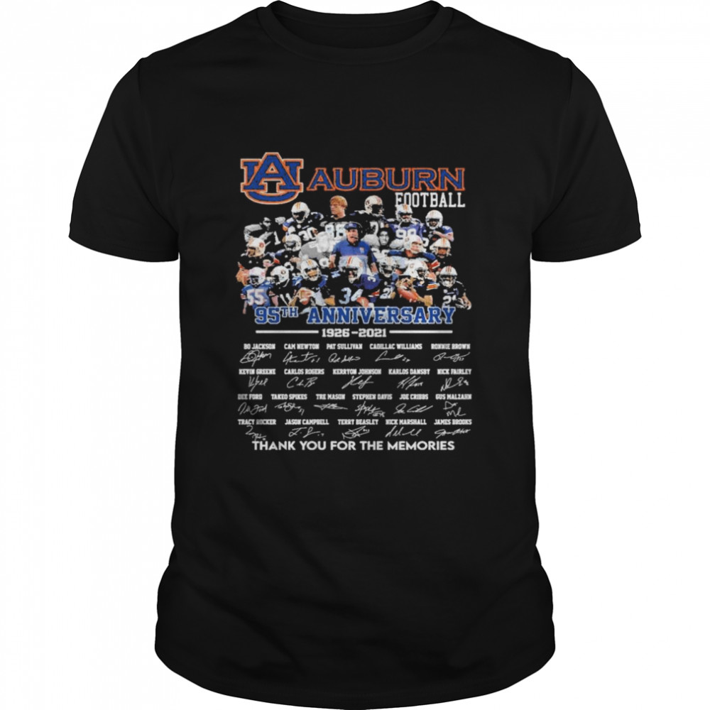 Auburn Tigers football 95th anniversary 1926 2021 thank you for the memories signatures shirt