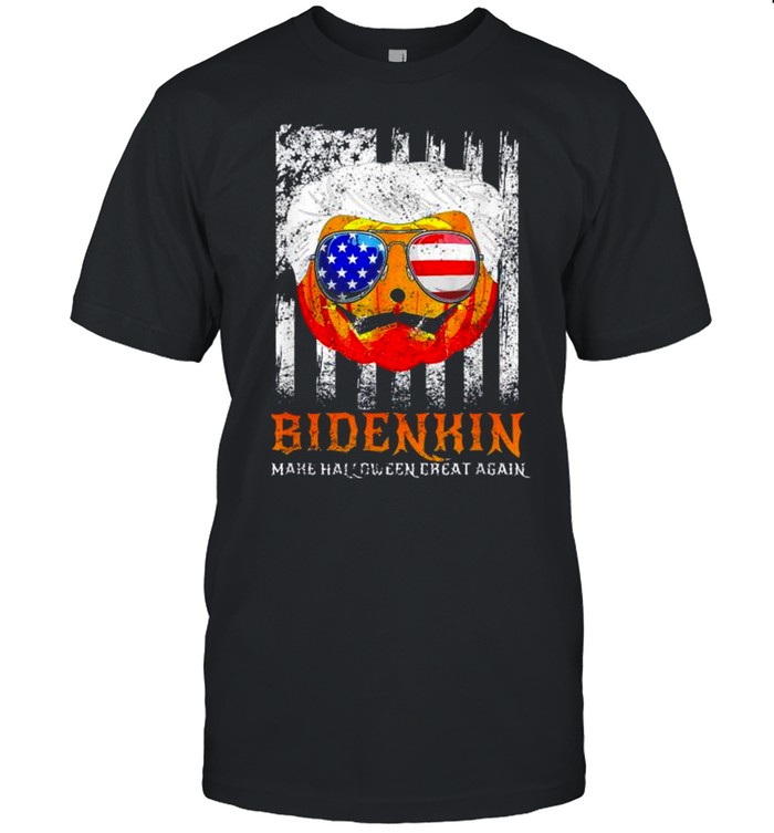 Biden Pumpkin Make Halloween Great Again Bidenkin USA Tee Shirt