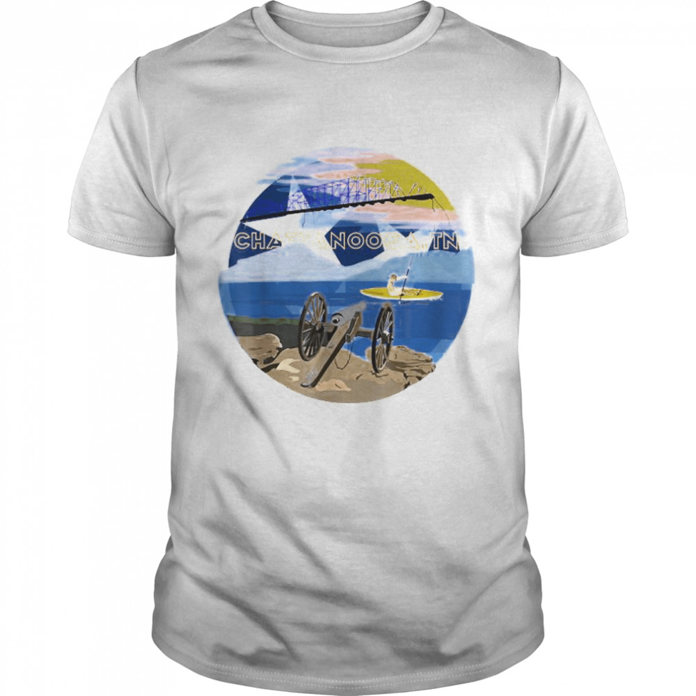 Chattanooga Tennessee City Colorful Sunset Outdoor Kayak T-Shirt