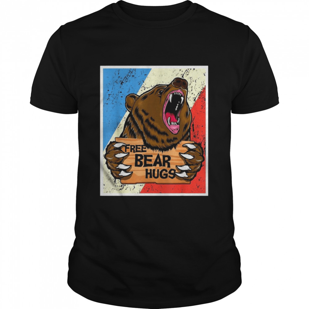 Free Bear Hugs Hiking Trekking Camping Vintage T-shirt