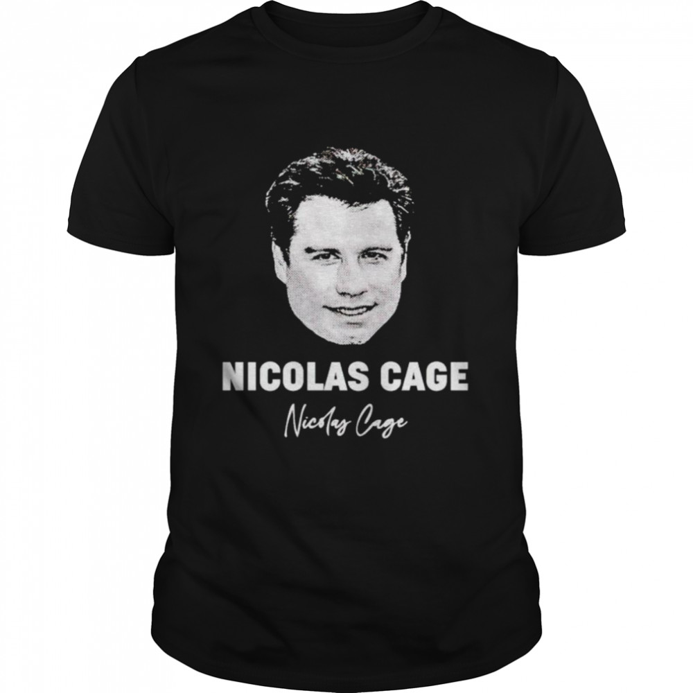 Nicolas Cage John Travolta face off mashup shirt