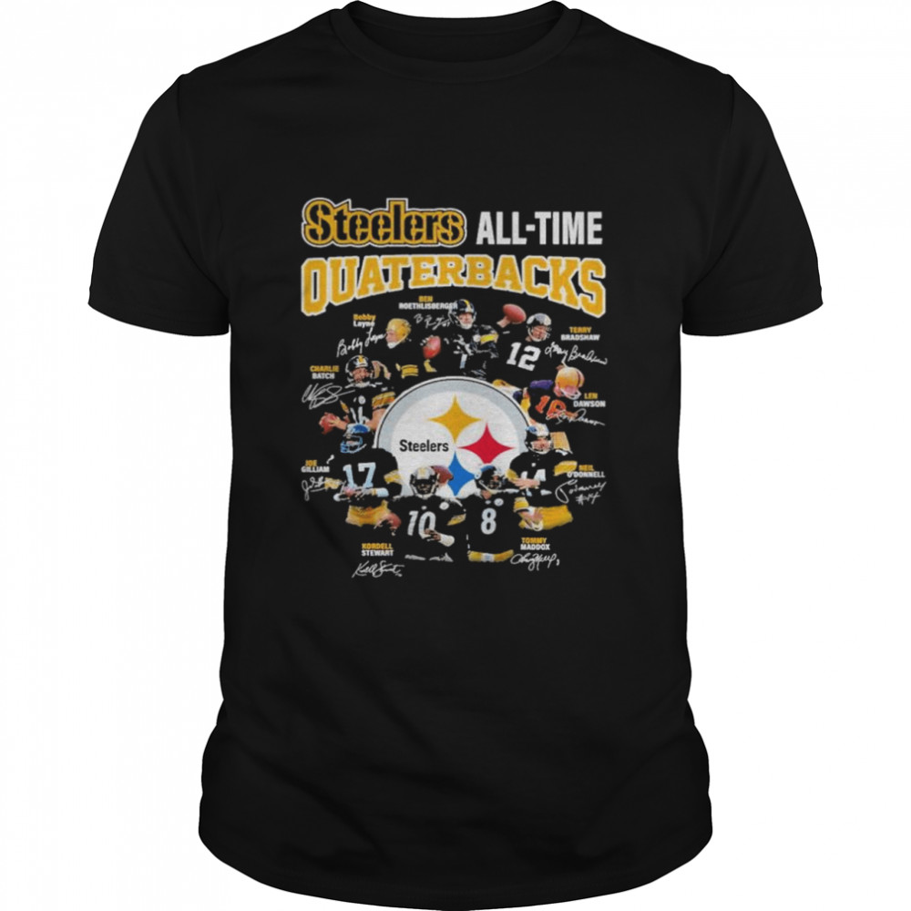 Pittsburgh Steelers All-Time Quarterbacks signatures shirt